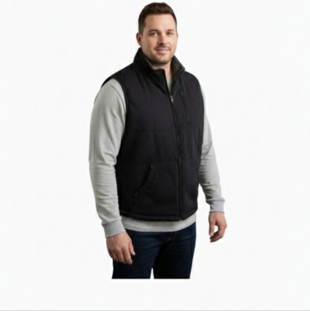 Lee Vest Blsck Canvas Sherpa Lined Men's Size XL New With Tags